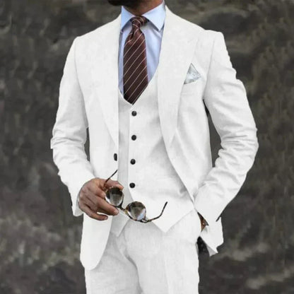 Heren Driedelig Pak Blazer Gilet en Pantalon Maatwerk Stijl