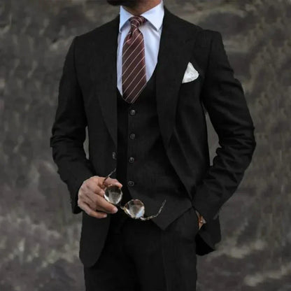 Heren Driedelig Pak Blazer Gilet en Pantalon Maatwerk Stijl