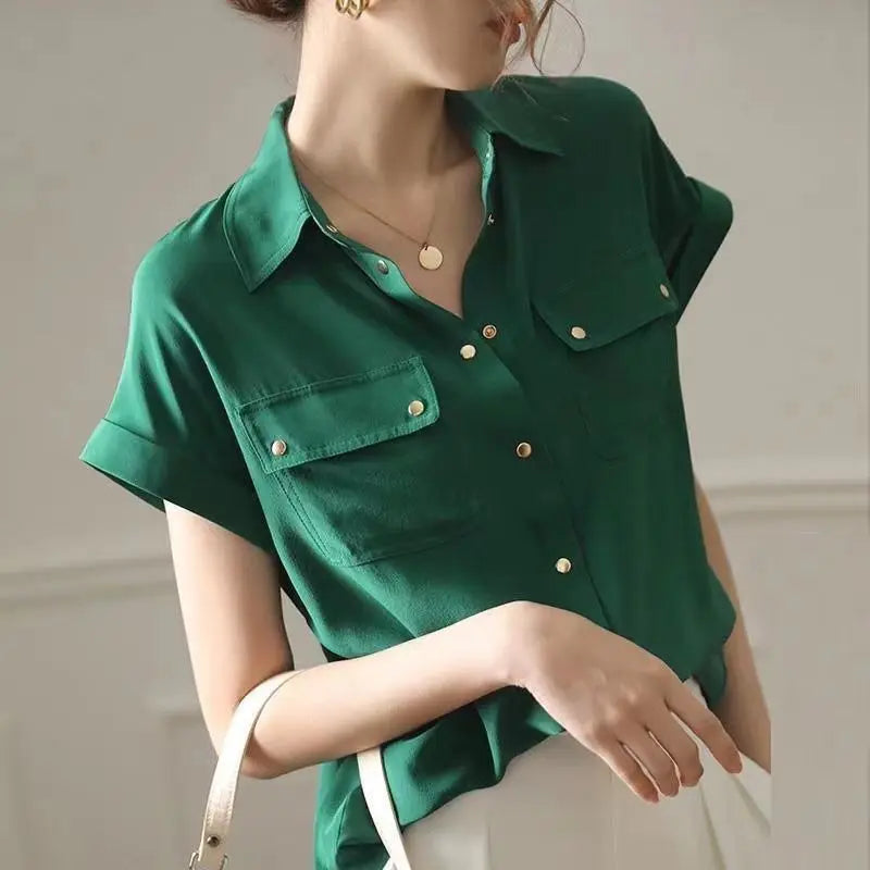 Vrouwelijke Chiffon Blouse Glamour Jurk