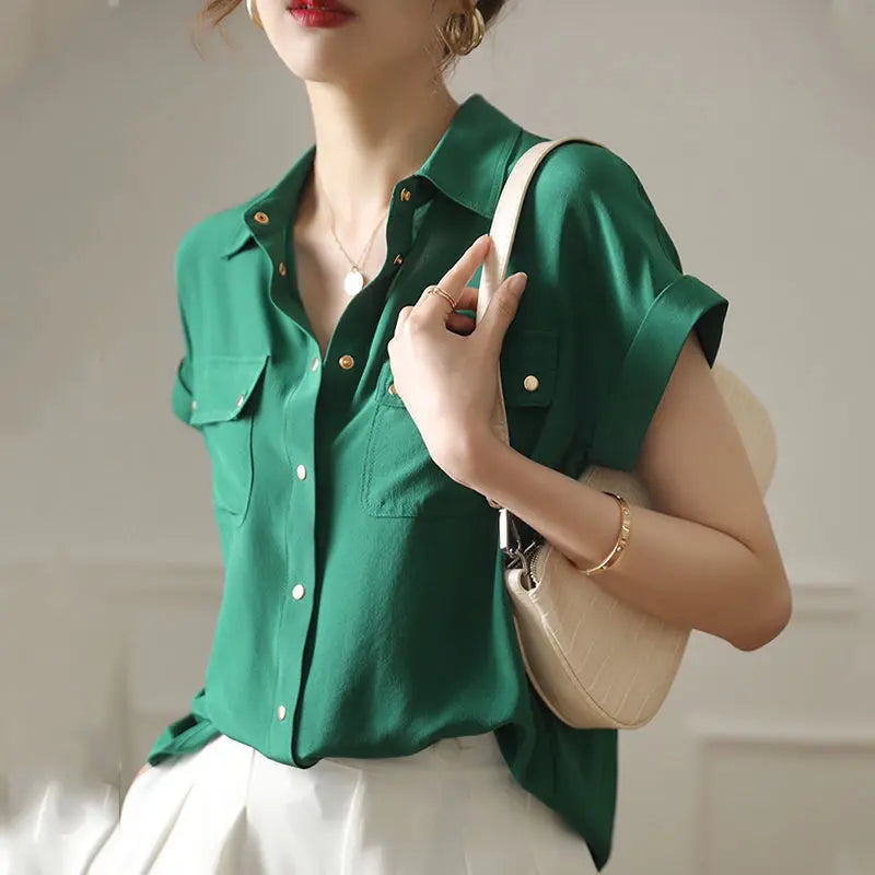 Vrouwelijke Chiffon Blouse Glamour Jurk
