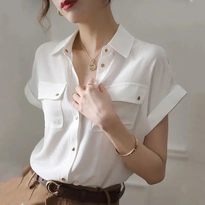 Vrouwelijke Chiffon Blouse Glamour Jurk