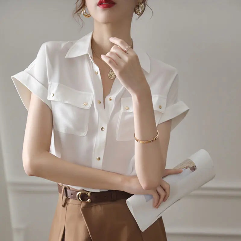 Vrouwelijke Chiffon Blouse Glamour Jurk