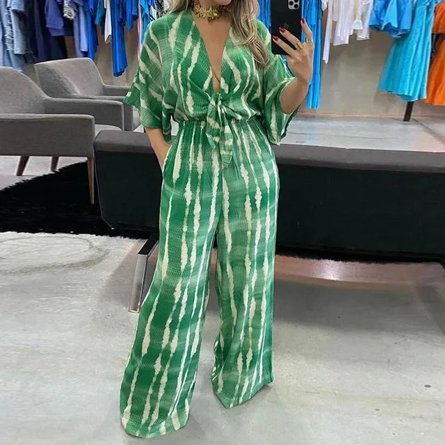 Dames Jumpsuit Zomerse Wijde Pijpen Comfy - StudioMarella