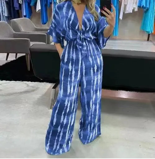 Dames Jumpsuit Zomerse Wijde Pijpen Comfy