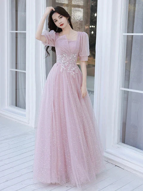Roze Avondjurk Eenvoudig Elegant Kort Model - StudioMarella