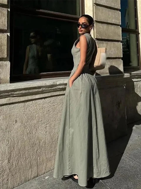Mouwloze Maxi Jurk Zomerjurk Elegant Lange Jurk - StudioMarella