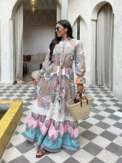 Maxi Jurk Patchwork Elegant Lange Zomerjurk - StudioMarella