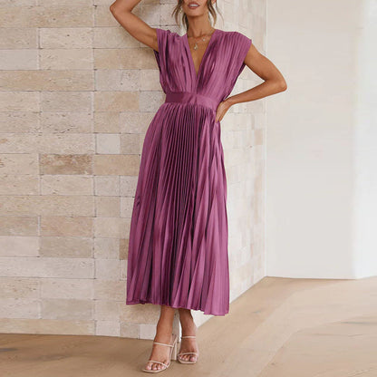 Elegante damesjurk met mouwloze V hals Maxi Gala - Sophie