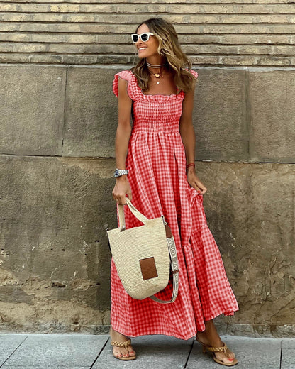 Elegante Maxi Jurk Met Ruches | Lange Jurk Dames 5