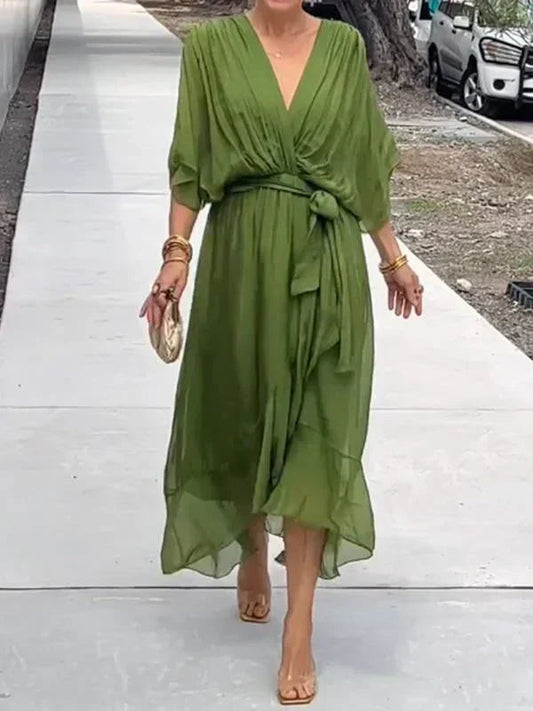Chiffon Maxi Jurk Lange Vrouwelijke Zomerjurk - StudioMarella