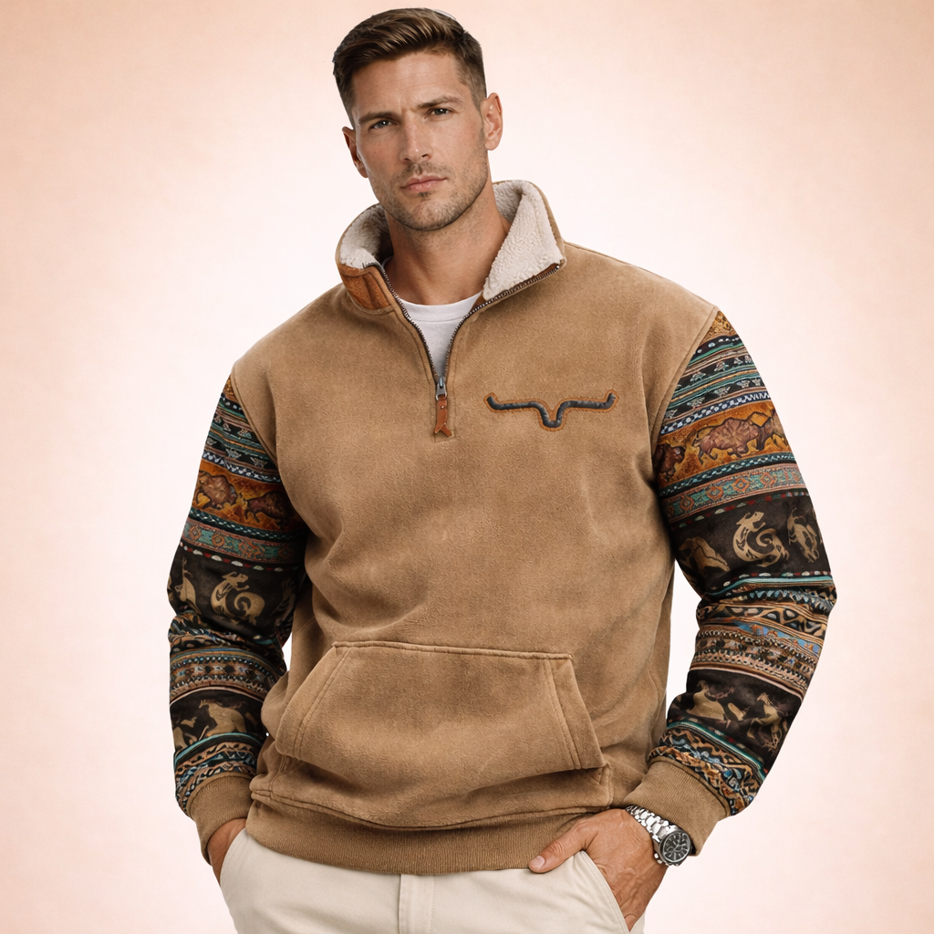 Luca Heren Trui met Rits Warm en Comfortabel