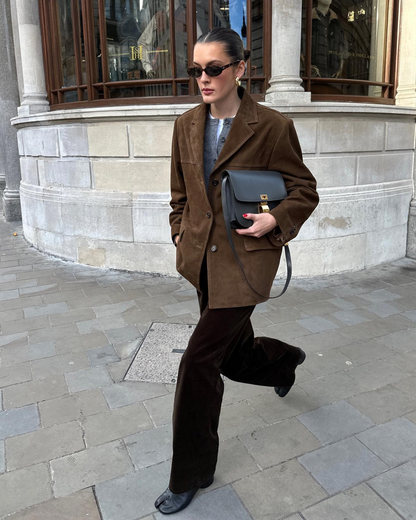 Rona Dames Blazer Suède Elegante Klassiek Model