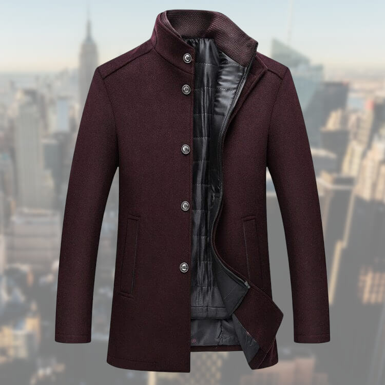 Heren Winterjas Wolmix Warm en Waterdicht