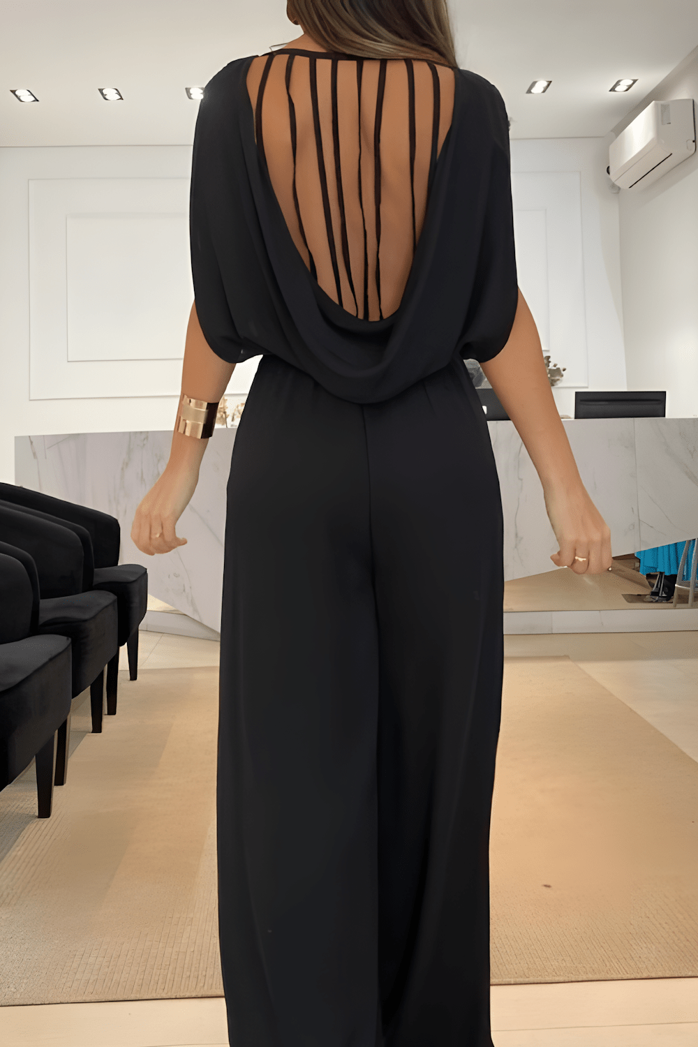 Vrouwelijke Jumpsuit Zonder Mouwen Wijd model