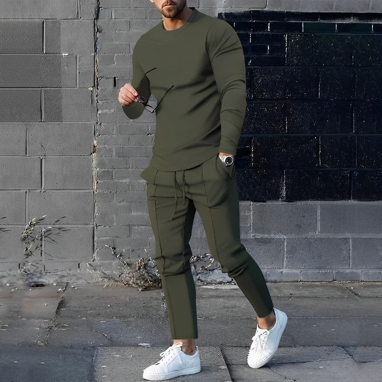 Heren Trainingspak Tracksuit met Lange Mouwen en Joggingbroek