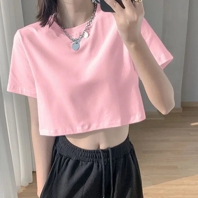Effen Kleur T-Shirt Top voor Dame Zomer
