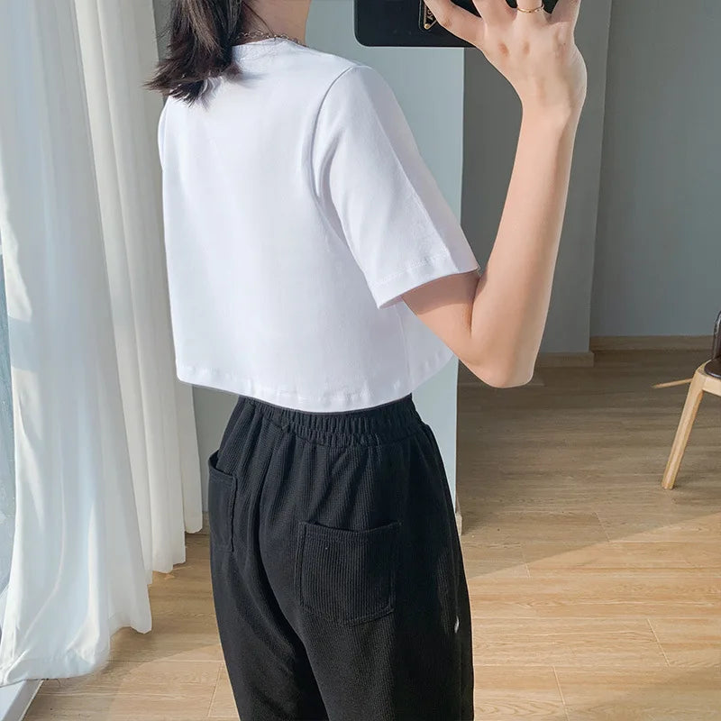 Effen Kleur T-Shirt Top voor Dame Zomer