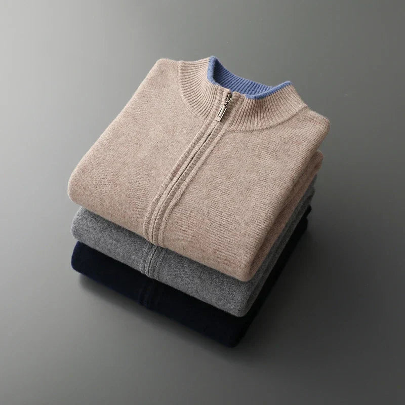 Heren Cashmere Vest Rits Elegante Snit