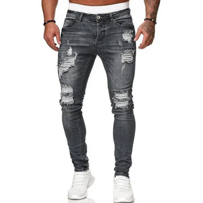 Heren Skinny Spijkerbroek Gescheurd Vintage Look - StudioMarella