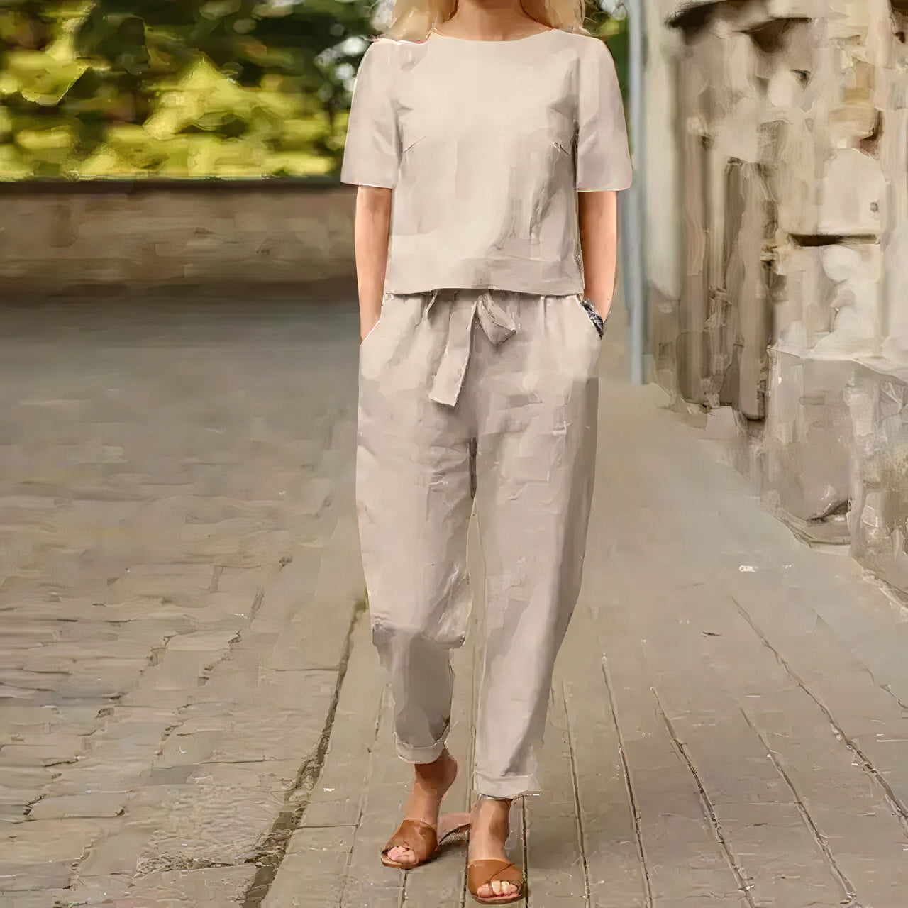 Dames Zomer Jurk Set Comfortabele Pasvorm Zomerse Stijl