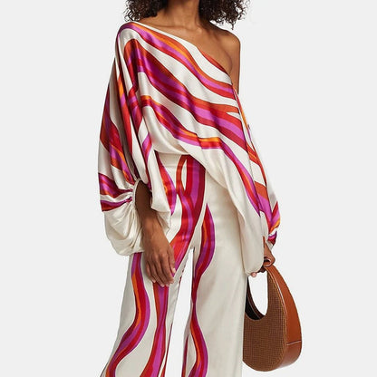 Dames Pyjama Set Satijn Zacht Tweedelig Elegante Slapen