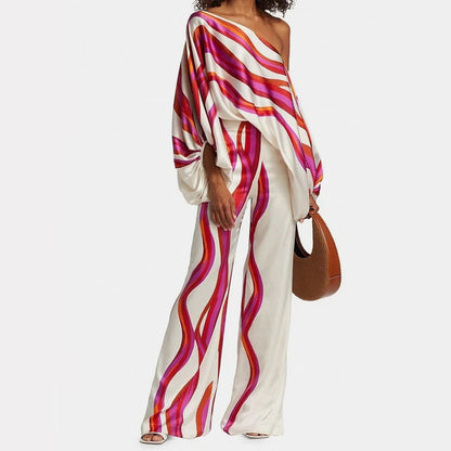Dames Pyjama Set Satijn Zacht Tweedelig Elegante Slapen