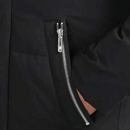 Elegante Leren Jacket met Kap