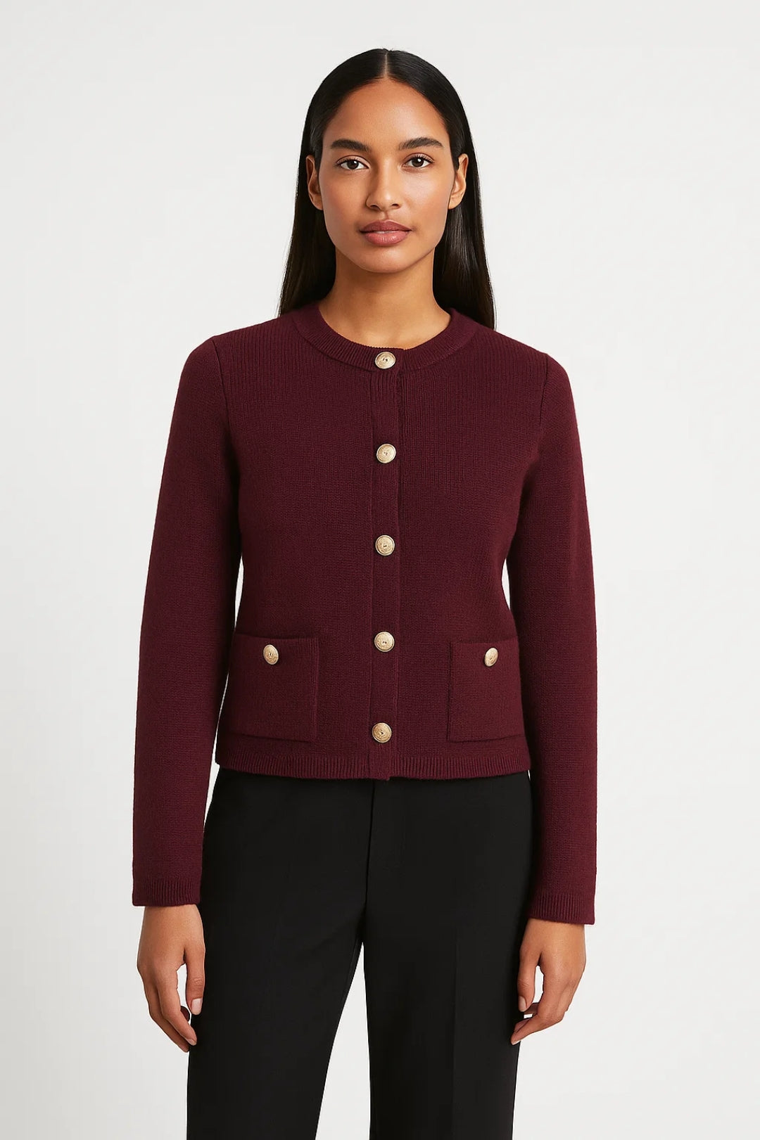 Dames Vest Kort met Gouden Knopen Elegant Stijl