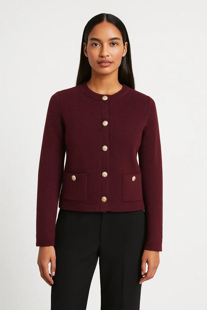 Dames Vest Kort met Gouden Knopen Elegant Stijl