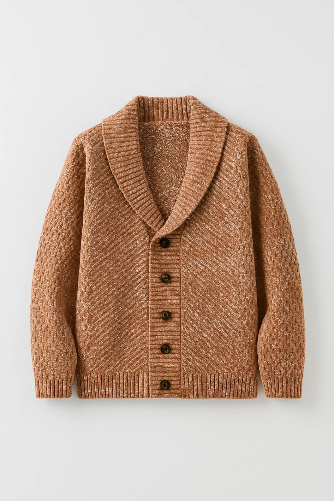 Heren Vest Gebreid Knoopmodel met Brede Sjaalkraag Klassiek Design