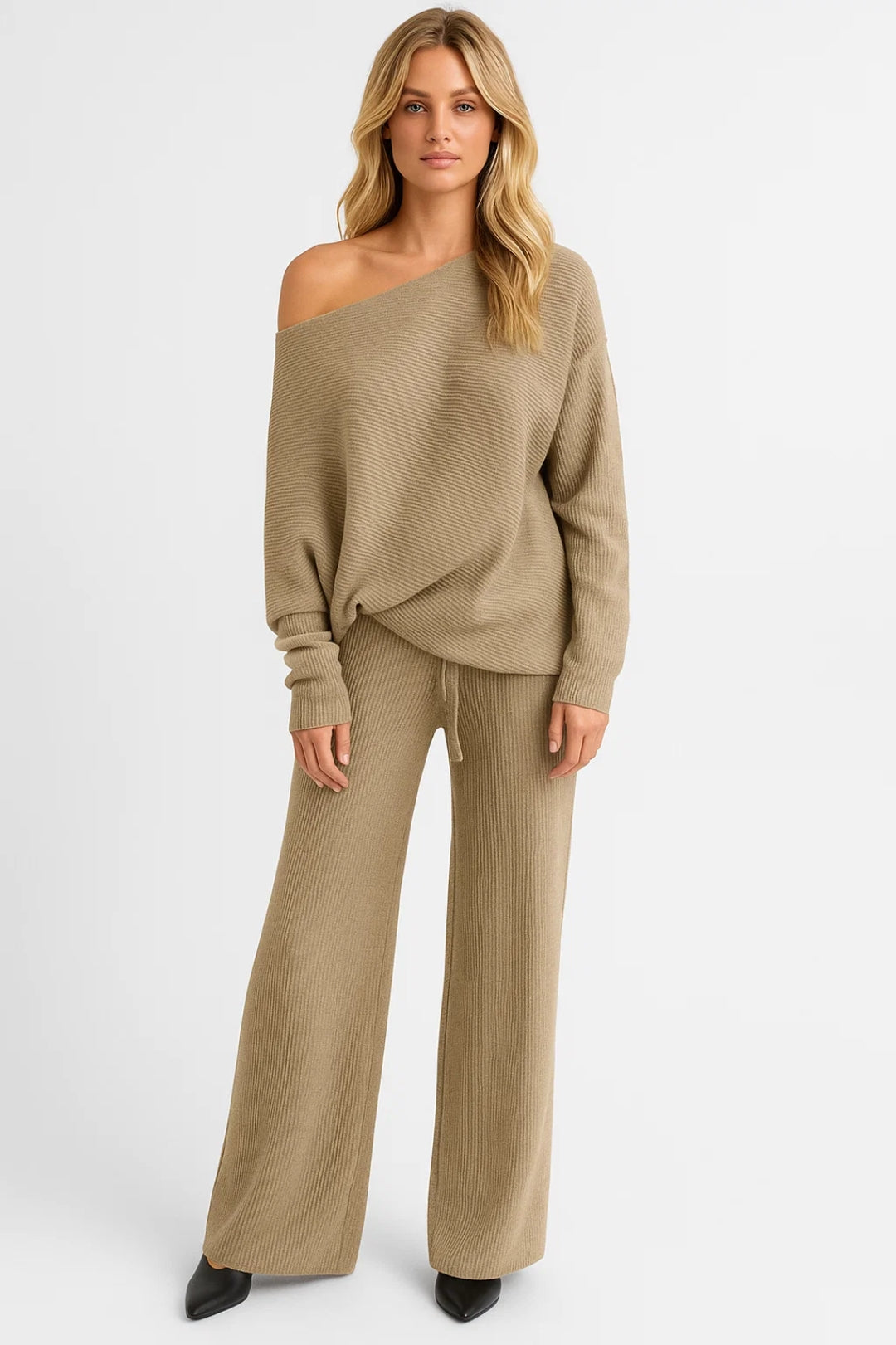 Zachte Gebreide Lounge Set Casual Tweedelig Pak - StudioMarella