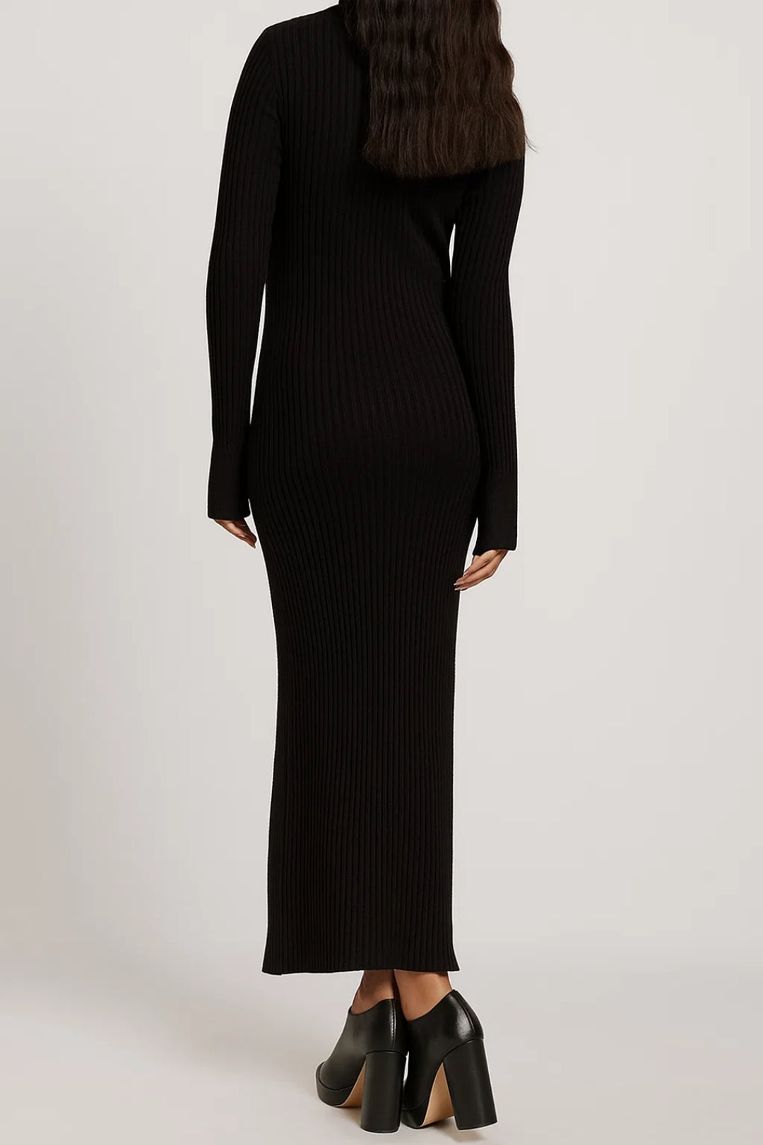 Lange Maxi Jurk Dames Met V-hals en Kraag Elegant