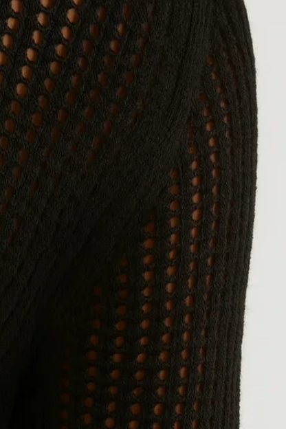 Lange Damesjurk Met Doorkijk Detail en Lange Mouwen Elegant