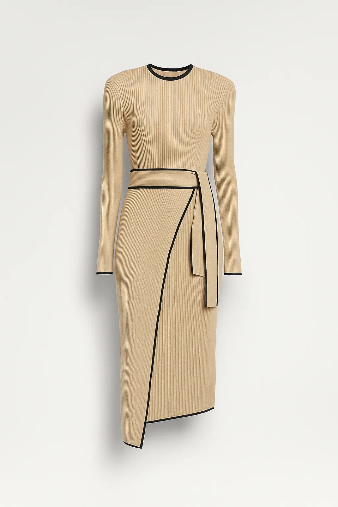 Dames Jurk Midi Lange Mouwen Strik Detail Chique - StudioMarella
