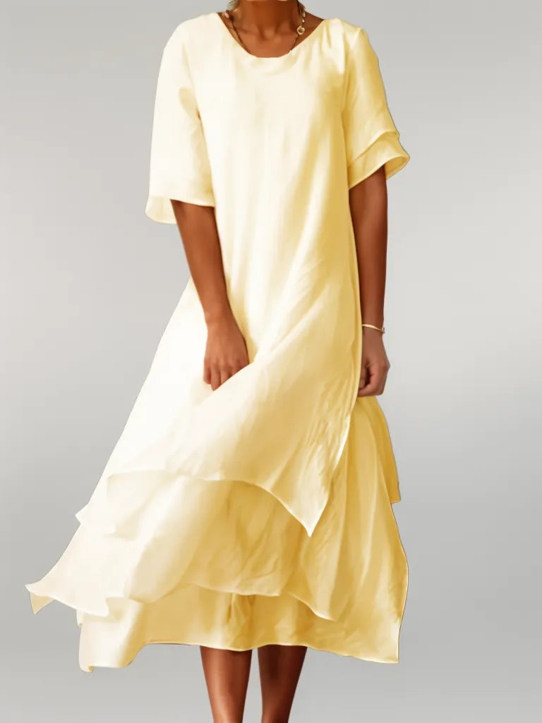 Gelaagde Midi Jurk | Elegante Dames Midi Jurk 1