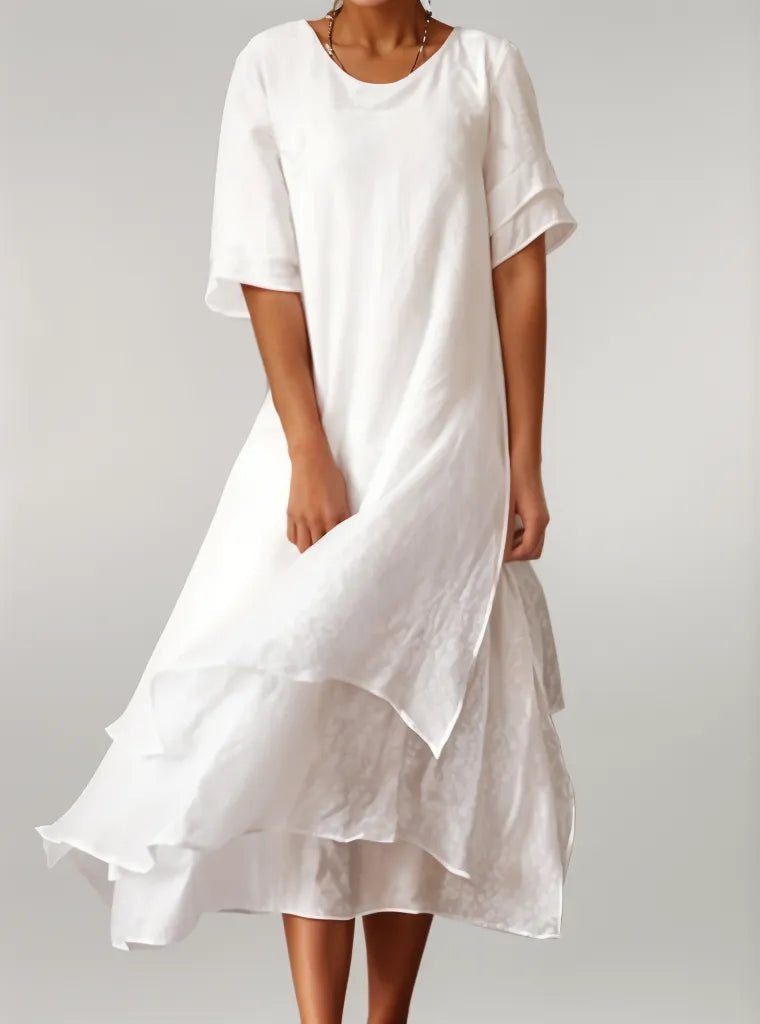 Gelaagde Midi Jurk | Elegante Dames Midi Jurk 2