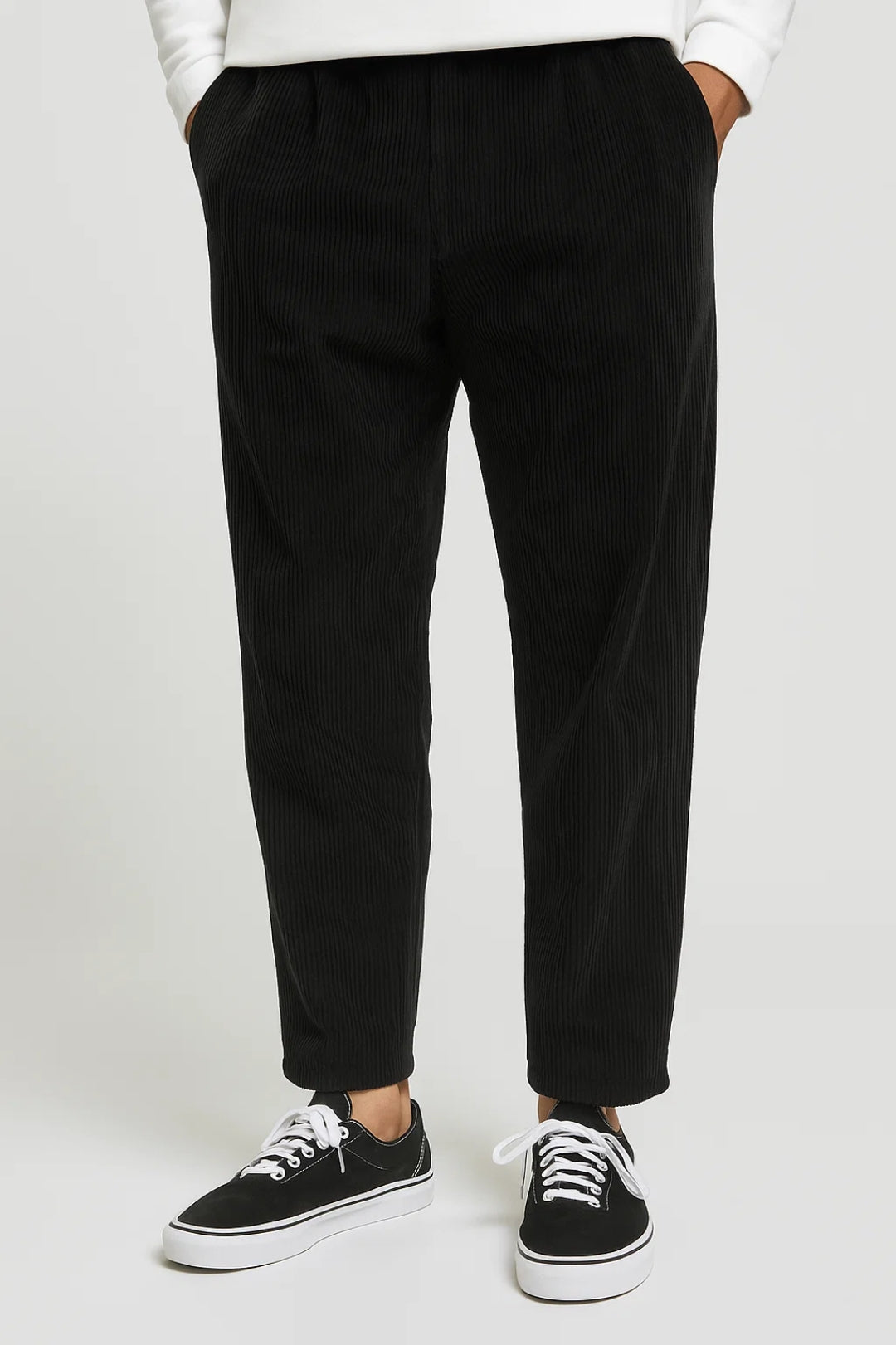 Rechte Herenbroek Elastische Band Casual Stijl