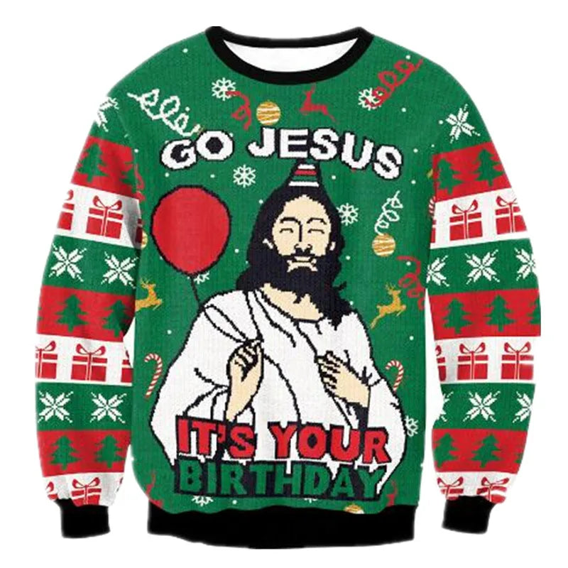 Heren Trui Kerstprint Warm en Comfortabel Gebreid