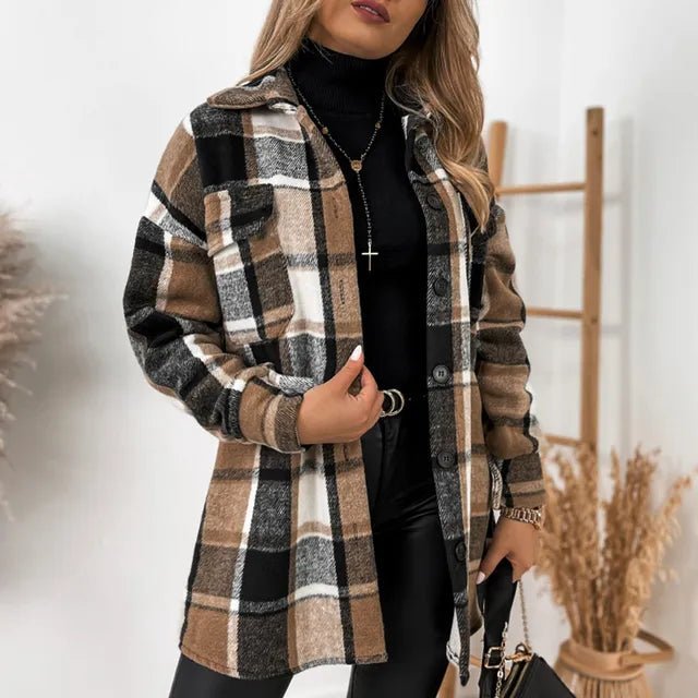 Geruite Blazer Jas voor Vrouw - StudioMarella