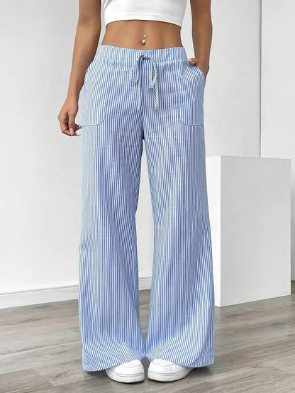Gestreepte Flared Broek | Pantalon Dames met Zakken 2