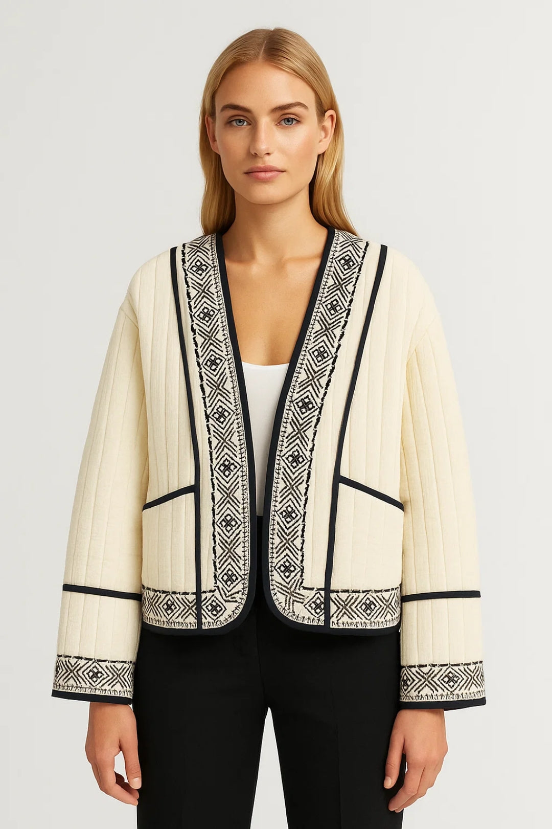 Dames Vest Gewatteerd met Open Voorkant Elegant Design