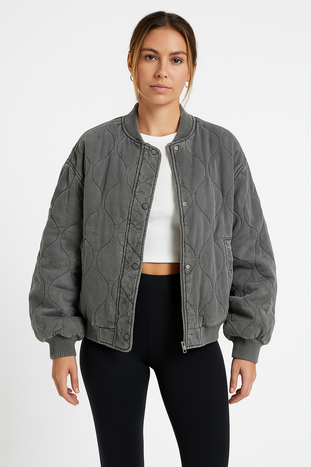 Oversize Bomberjas Met Rits voor Dames - StudioMarella