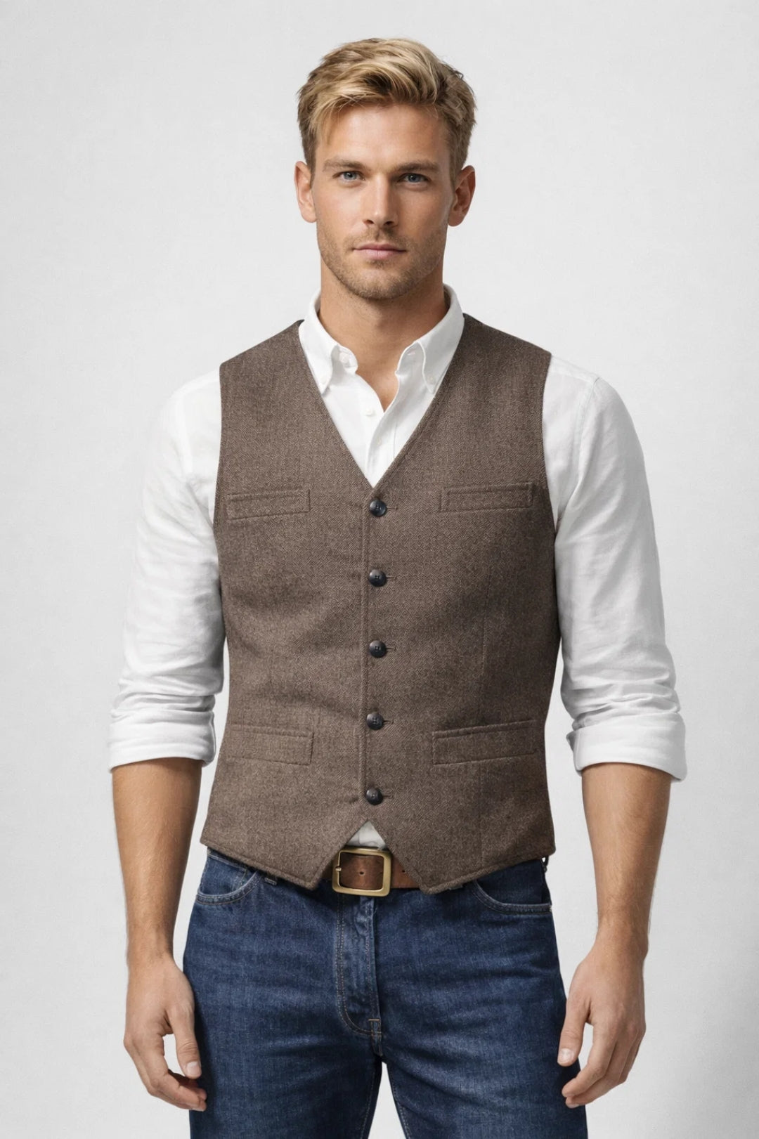 Gilet Heren Elegant Comfortabel Alle Seizoenen