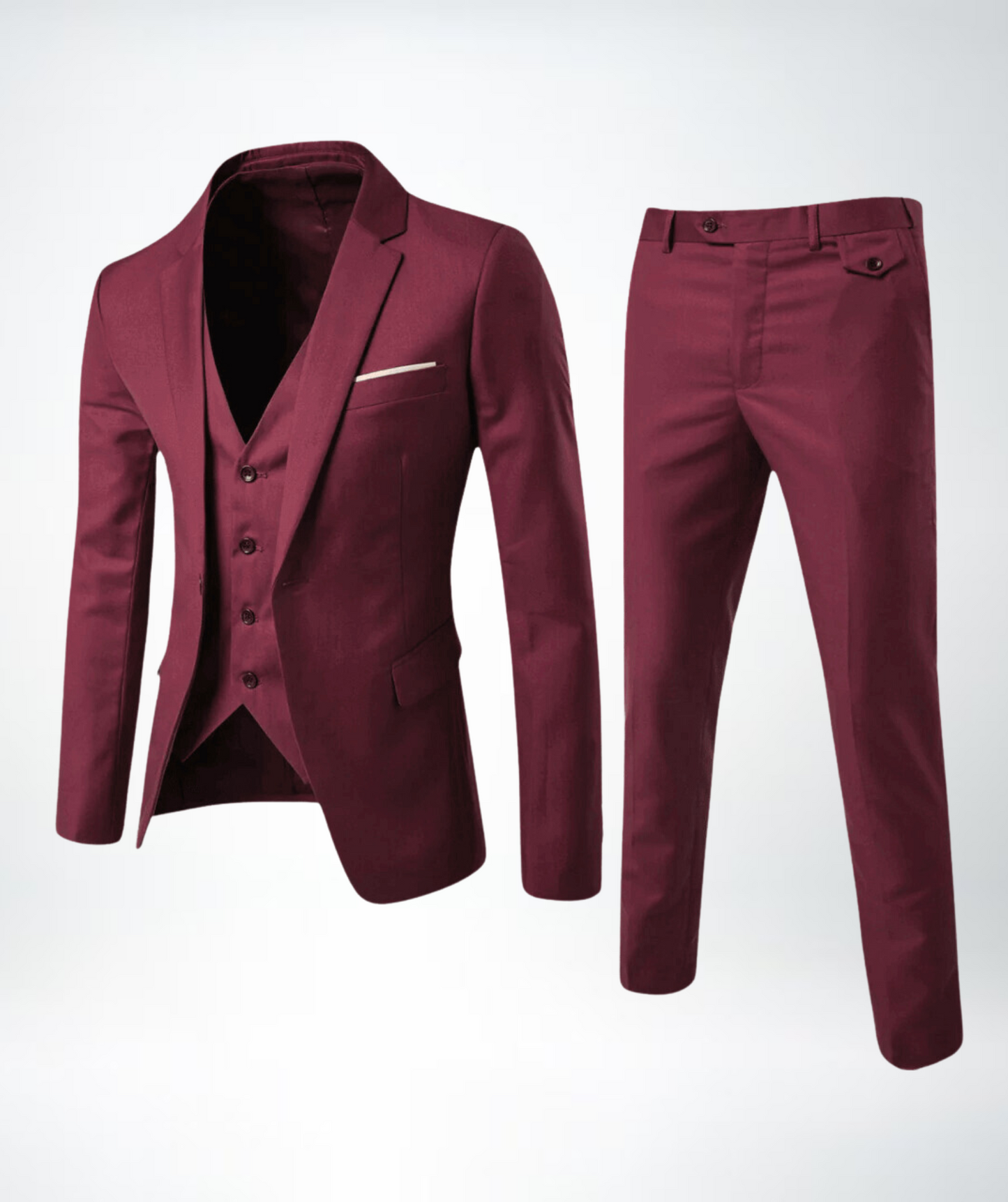 Herenpak Driedelig Slim Fit met Gilet en Pantalon