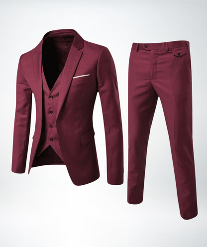 Herenpak Driedelig Slim Fit met Gilet en Pantalon
