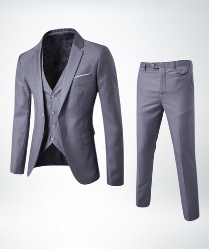 Herenpak Driedelig Slim Fit met Gilet en Pantalon