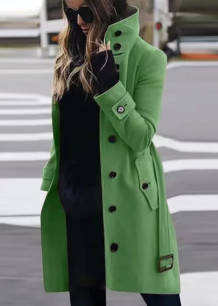 Dames Regenjas Waterdicht Lange Trenchcoat met Ceintuur