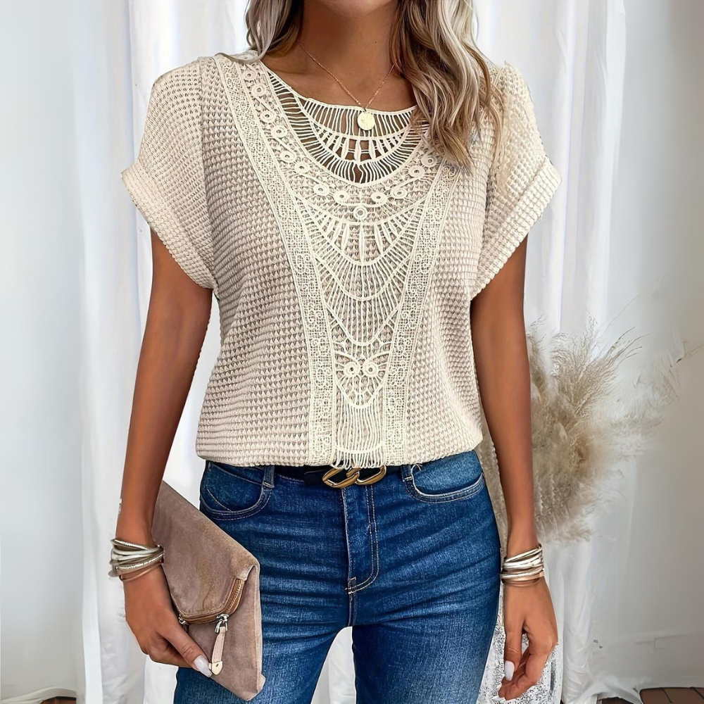 Vrouwelijke Pizzo Top Elegante en Chic - StudioMarella