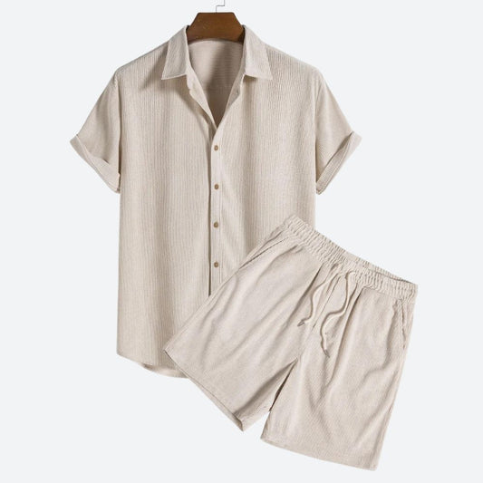 Heren Zomer Set van Katoen Corduroy Casual Kleding - StudioMarella