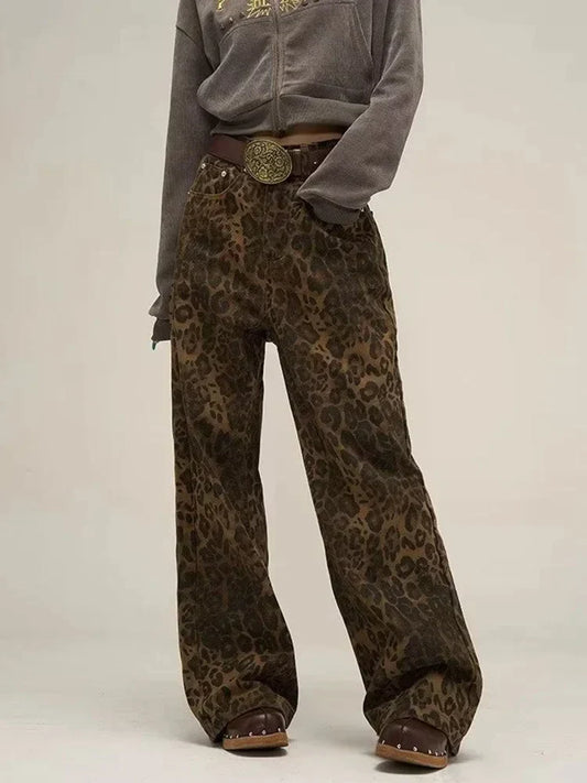 Leopard Jeans Dames Straight Fit Mode - StudioMarella